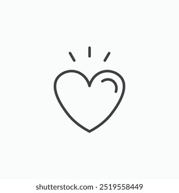 Heartline in Thin line black color. flat simple vector symbols illustration.