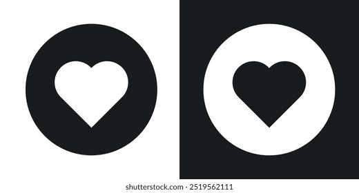 Heartline vector icon set in solid and outline style.