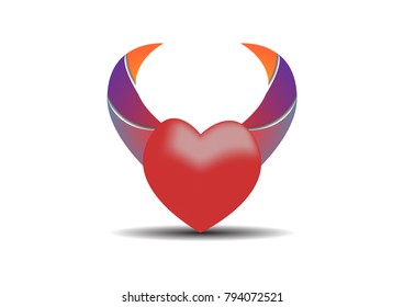 heartlove and horn abstract design for logo or anything