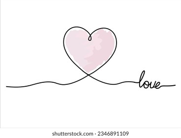 heartlove watercolor vector hand drawn design