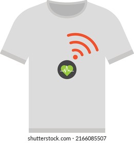 heart-monitoring T-shirt Concept, Sensors woven into garments vector color icon design, Wearable technology symbol, Personal Internet of Things Sign, tech togs stock illustration