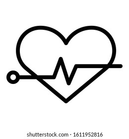 Heartrate icon. Outline heartrate vector icon for web design isolated on white background