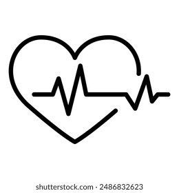 Heartrate icon in thin line style Vector illustration graphic design 