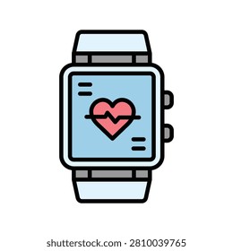 heartrate smartwatch icon in filled line