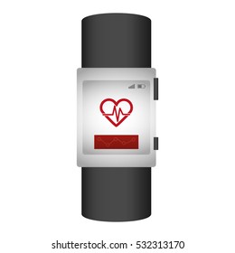 heartrate wrist monitor icon image vector illustration design 