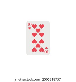 Hearts 10, playing card, vector design