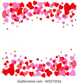 Horizontal Hearts Frame Wedding Background Invitation Stock Vector ...