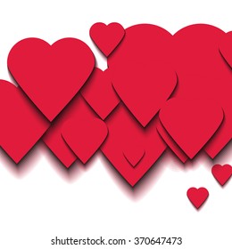 hearts 3d  background. Vector illustration