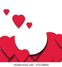 hearts 3d  background. Vector illustration
