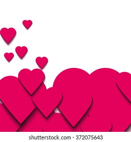 hearts 3d  background. Vector illustration