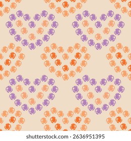 Hearts, abstract backgrounds patterns flower elements hand drawn vector illustration.Abstract seamless chaotic pattern line hearts,Festival colorful background. Wallpaper for wrapping paper,fabric.