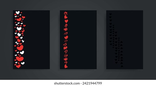 Hearts Abstract collection Background in full colors. Cute romantic hearts background.
