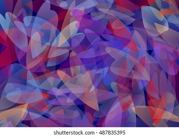 Hearts. Abstract modern multicolor illustration for for wallpaper, gift paper, fabric print, furniture, curtains