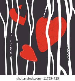 Hearts abstract seamless pattern grunge