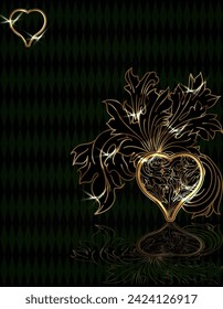 Hearts ace poker  card, vector illustration