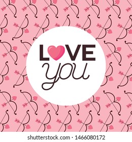 Hearts arrows design, Love valentines day romance relationship passion and emotional theme Vector illustration
