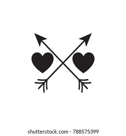 hearts and arrows icon. Valentine's Day elements. Premium quality graphic design icon. Simple love icon for websites, web design, mobile app, info graphics on white background