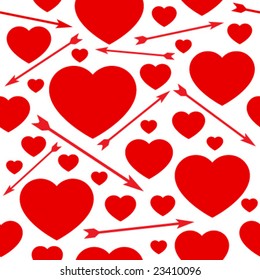 Hearts and arrows seamless background.  (See more seamless backgrounds in my portfolio).