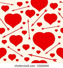 Hearts and arrows seamless background.  (See more seamless backgrounds in my portfolio).