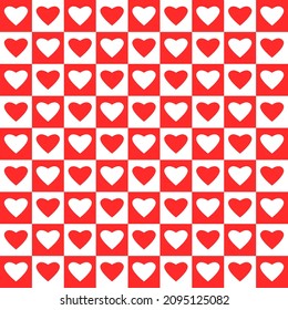 Hearts background arranged in a square frame. Valentine's day concept