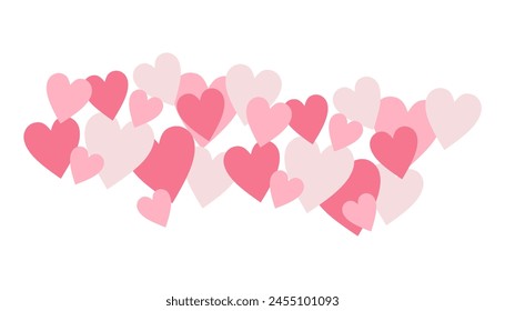 hearts background card banner frame card for valentine and wedding, pink heart love Paper cut decorations for Valentine's day 