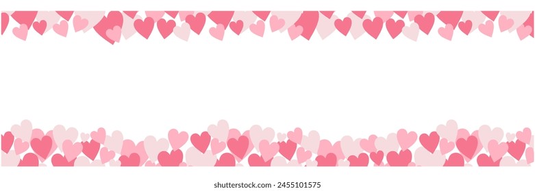 hearts background card banner frame card for valentine and wedding, pink heart love Paper cut decorations for Valentine's day 