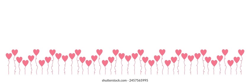 hearts background card banner frame card for valentine and wedding, pink heart love Paper cut decorations for Valentine's day border or frame design	
