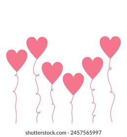 hearts background card banner frame card for valentine and wedding, pink heart love Paper cut decorations for Valentine's day border or frame design	
