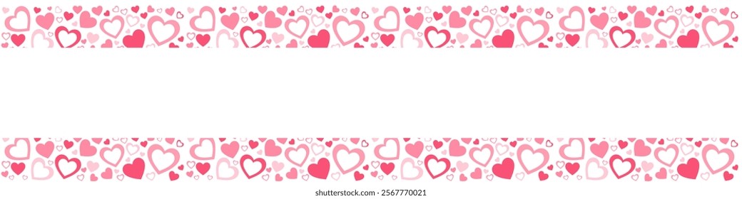 hearts background card banner frame card for valentine and wedding, pink heart love Paper cut decorations for Valentine's day border or frame design