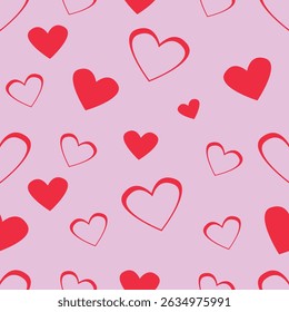 Hearts background design with graphic elements pink with red many hearts Valentine's Day celebration of love and friendship day