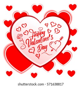 Hearts background Flat Dynamic Design (for Flyers, Covers, Posters, Banner) Vector illustration.