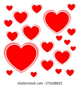 Hearts background Flat Dynamic Design (for Flyers, Covers, Posters, Banner) Vector illustration.