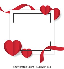 hearts background with frame Design. Vector illustration eps 10