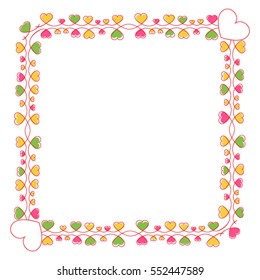 hearts as background. frame hearts. valentines day concept
