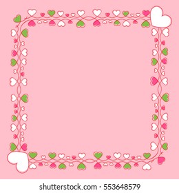 hearts as background. frame hearts. valentines day concept