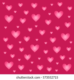 Hearts  background  isolated on pink background. Design backdrop for Wedding Invitation and Birthday Card.