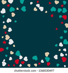 Hearts Background. Love style. Confetti texture. Romantic print.
