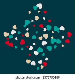 Hearts Background. Love style. Confetti texture. Romantic print.
