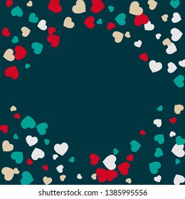 Hearts Background. Love style. Confetti texture. Romantic print.
