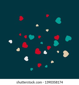 Hearts Background. Love style. Confetti texture. Romantic print.

