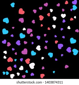 Hearts Background. Love style. Confetti texture. Romantic print.
