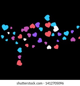 Hearts Background. Love style. Confetti texture. Romantic print.

