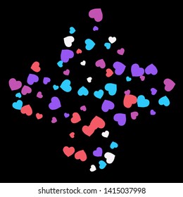 Hearts Background. Love style. Confetti texture. Romantic print.
