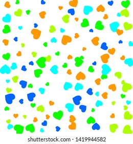 Hearts Background. Love style. Confetti texture. Romantic print.
