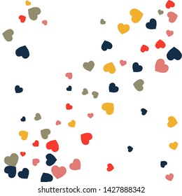 Hearts Background. Love style. Confetti texture. Romantic print.
