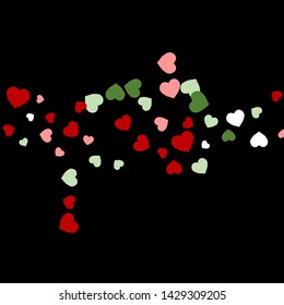 Hearts Background. Love style. Confetti texture. Romantic print.
