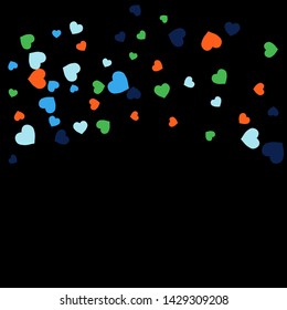 Hearts Background. Love style. Confetti texture. Romantic print.
