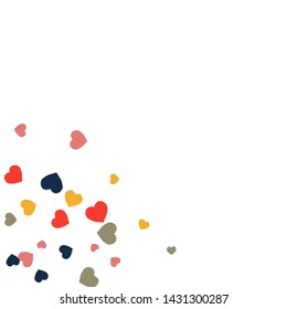 Hearts Background. Love style. Confetti texture. Romantic print.
