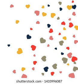 Hearts Background. Love style. Confetti texture. Romantic print.
