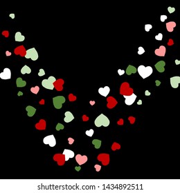 Hearts Background. Love style. Confetti texture. Romantic print.
